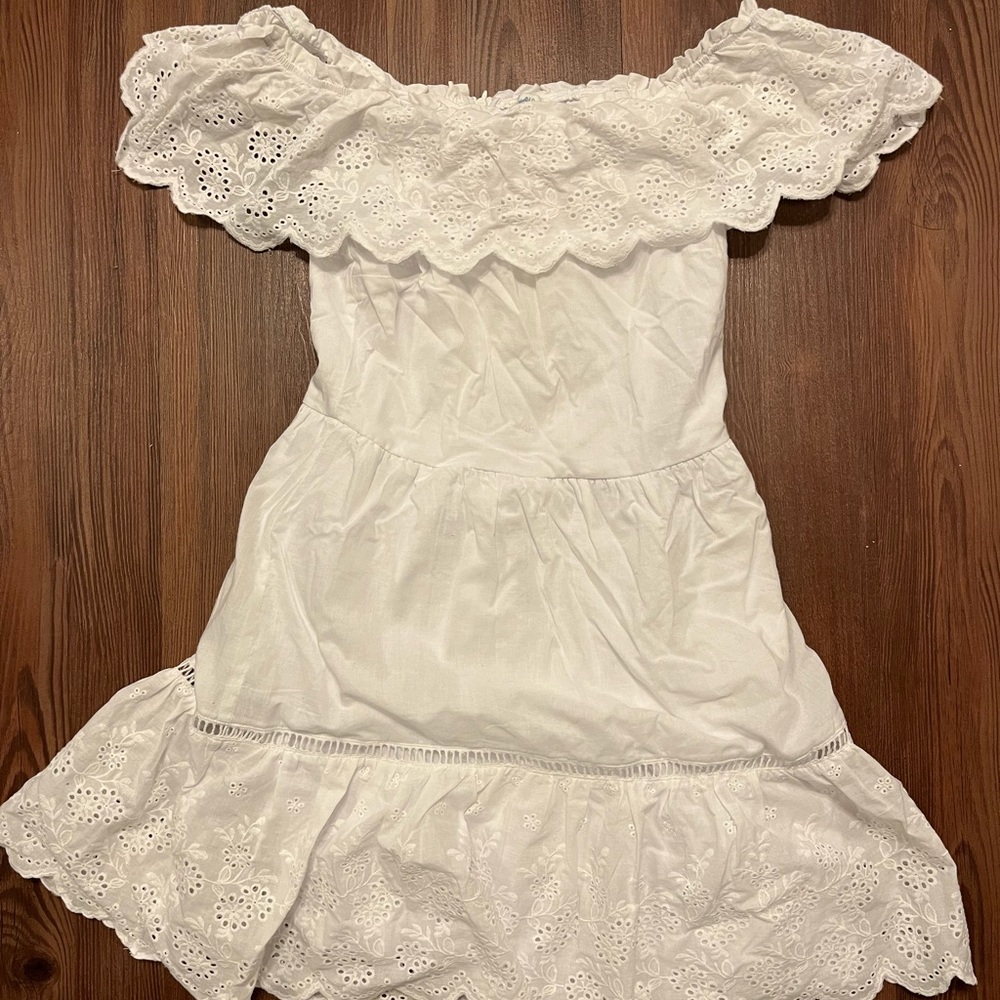 Off the shoulder white dress